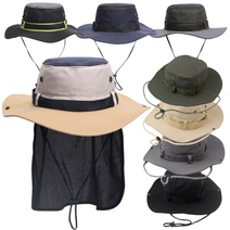 빅사이즈 대두 등산 모자 정글모 낚시 부니햇 나까오리, 배색 부니햇+햇빛가림막, 아이보리