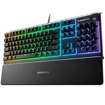 스틸시리즈 에이펙스 3 RGB 게이밍 키보드 IP32 방수 저소음, Whisper Quiet – Tactile & Sile, Apex 3 TKL