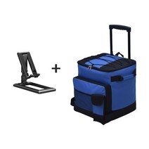 대용량 바퀴 달린 아이스백 아이스박스 43L 접이식 캐리어 쿨러백 캠핑용, 포캠43L쿨러백-파란색상+거치대