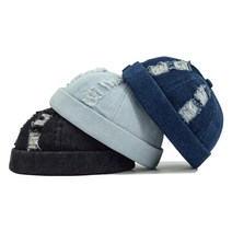 남여비니모 챙없는 데님 와치캡 캡없는 청 모자