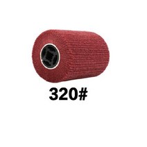 120*100*19mm 60-320Grit 크로스 홀 스테인레스 스틸 와이어 드로잉 휠 부직포 새틴 연마 디버링 드럼, 06 320