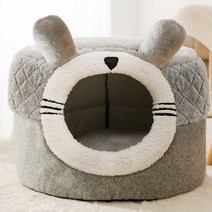 강아지 침대 반려동물 소프트 중형 반려견 방석 쿠션 베드, L-【여러 고양이】고양이 주인은 큰 집을 좋아한다., 1.그레이 토토로【1와 2용】품질 보장 방풍