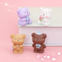 [비누나무]실리콘몰드 쪼고미 곰돌이 4종 석고방향제몰드 캔들만들기 비누만들기천연비누만들기재료, 3.꽃을든곰돌이