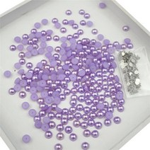 50 sets 반원형 모조 진주 리벳 diy 공예 용품 가죽/의류/가방 장식 비드 스파이크 하프 라운드 진주 스터, 05 Purple Pearl Rivets