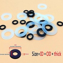 나사용 플라스틱 나일론 플랫 와셔 평면 스페이서 절연 개스킷 링 화이트 블랙 M1.5 M2 M2.5 M3 M4 M5 M6 M8 M10 M12 100 개, 15 M4x9x1mm black
