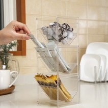 싸다구 커피 잡화 주방 이노마타 보관함 탕비실 캡슐 티백 홈카페 정리 클리어 티타임랙, 블랙