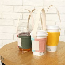 온연구소 테이크아웃 패브릭컵홀더 드링크백 드링크에코백, 9.남극펭귄 쿨블루