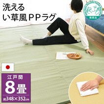이 초풍 PP 러그 8 다다미 에도마 348×352 cm일본제 씻을 수 있는 폴리프로필렌 깔개 카펫 이케히코