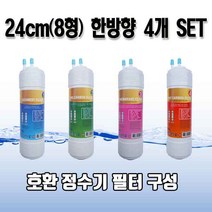위닉스 PQ-1000S 고품질 정수기필터 8인치 한방향 4개세트N 실속형, 8인치 한방향 (24CM)