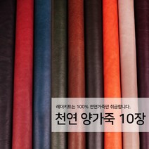 [레더키트]천연 가죽공예 원단 공방재료 리폼DIY원단 천연양가죽 10장, 밝은계열