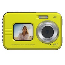 자동 줌 2 화면 방수 카메라 사이클링 하이킹 기록용 동결 방지 녹화 도구, YELLOW_CN | Add 32G Card, 1개