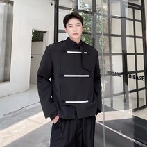 차이나 카라 자켓 어깨 견장 더블 배색 재킷