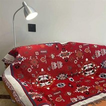 목화솜이불 목화솜요 피크닉 야외 캠핑 술 담요 에스닉 보헤미안 스트라이프 격자 무늬 니트 침대 여행 정, 08 H_01 90x90cm