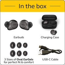 Jabra Elite 85t 트루 무선 블루투스 이어폰 전능 Hifi 초저 사운드 이어플매트 카펫 매트 러그 충전 케이스 포함, [01] With packing box