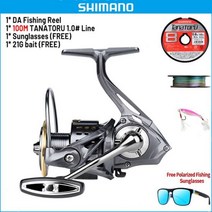 낚시전동릴 풀 메탈 스풀 그립 바닷물 담수 스피닝 릴 모든 어종 및 낚싯선에 적합 100% 정품, 6000의 시리즈, DAreel 100M TANATORU Thanks