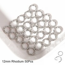 50Pcs 믹스 컬러 헤어 브레이드 Dreadlock 비즈 커프스 링 튜브 액세서리 오프닝 후프 서클 10-12mm 내부 구멍, [27] 12mm Rhodium 50Pcs