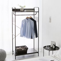 마켓비 SOPHIE 2단 선반 긴옷 행거 / 슬기로운 자취생으로살아남기, 브라운