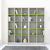 나산가구 수납 900 4단 책장, 연두삼나무색