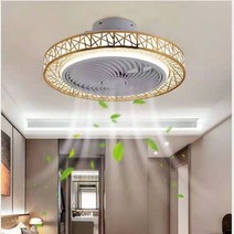 천장형 인테리어 선풍기 팬 LED 원격 제어, 황금, 110v-noapp