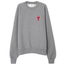 아미 23 체인스티치 하트 로고 루프백 오가닉 코튼 맨투맨 USW004 747 0501