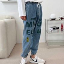 남자 밴딩 청바지 데님 조거 팬츠 스트릿 데일리 코디