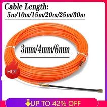 유리 섬유 와이어 케이블 풀러 피시 테이프 릴 도관 덕트 로드 가이드 장치 3mm 5 m 10 15 20 25 30m, YELLOW_5m | 4MM