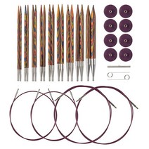 Knit Picks 스퀘어 우드 뜨개바늘 세트 포스퀘어, Rainbow