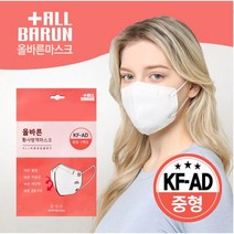 올바른입체형비말차단마스크(KF-AD)(중형), 30개입, 1개, 화이트