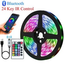 LED 스트립 조명 RGB 5050 WS2812B 적외선 블루투스 컨트롤러 TV 백라이트 룸 루즈 빛나는 장식 피타 램프 10M 20M, 5050 24Key Bluetooth, CHINA, 1m Full Set