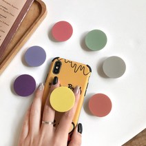 무지 스마트톡 컬러 꽃모양 아크릴톡 에폭시 그립팝 이지그립 톡홀더 스마트폰 거치대 악세사리 3M, 원형그립톡(랜덤)