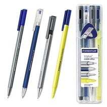 [희망상점] 스테들러 트리플러스 모바일 오피스 4종세트 34 SB4 볼펜/형광펜/샤프/화인라이너