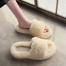 보드미 털슬리퍼 따뜻한 인조 퍼 거실용 사무실용겨울 방한 털 슬리퍼
