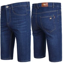 남자청반바지 빅사이즈 청바지 중년청바지 7부 스판