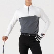 필드 패션 남자 반집업 그레이 긴팔티 골프복 인도어