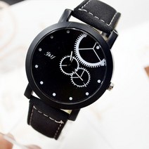 (해외) 태엽 일러스트 블랙다이얼 패션 시계 DG학생시계 패션시계 손목시계 남성시계 여성시계