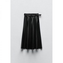 ZARA 자라 슬림핏 A라인 레더 플리츠 스커트
