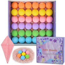 Blahhey 내추럴 미니 핸드메이드 오가닉 배스밤 36개, Multi-colored_1.1 Ounce (Pack