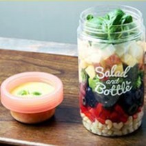 친환경 투명 샐러드용기 1L 밀폐용기 도시락 소스뚜껑보관 직장인 컵과일 통 다이어트 등산 야채 요거트, 색상, 그린