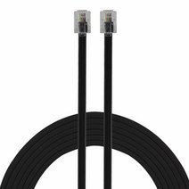 Power Gear 전화선 코드 4.6m(15피트) 휴대폰 코드 모듈식 잭 엔드 전화 모뎀 또는 팩스 기계에 적합 가정 또는 사무실에서 사용 블랙 76579, 1 Pack_15 ft