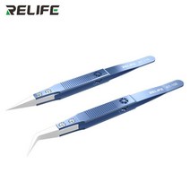 쪽집게 압출기 핀셋 집게 블랙헤드 여드름 압출 RELIFE 세라믹 스트레이트 팁 전자 납땜 핀셋 정전기 방지, 01 2pcs