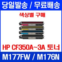 무료배송토너 HP CP350A 1300매 색상별 구매 LASERJET PRO MFP M177FW M176N 프린트 교체 무선 휴렛팩커드 잉크 사무실 레이저 200 출력, 1개입, CF352A 노랑색  호환 정품품질