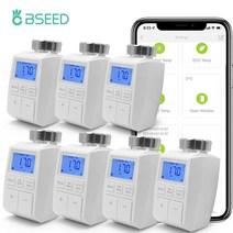 BSEED지그비 온도 조절 라디터 밸브 스마트 액추터 컨트롤러 Tuya Google Home Alexa 음성 제어, [07] 7 Pack