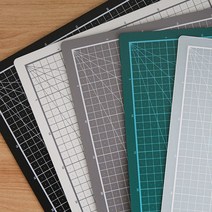책상 고무판 PVC 모눈 칼자국 방지 데스크 매트 A3, 녹색