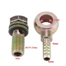 미션쿨러 미션오일쿨러 고밀도 탄소강 2 개대 m12x1.25mm 오토바이 수리 피팅 플러그 m6m8 볼 헤드 어댑터 자동차, 검은색