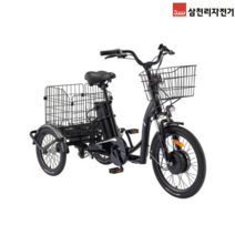 2023 삼천리자전거 2023 팬텀 E-로드스타 세발전기자전거 효도상품 세발자전거 짐받이, 블랙