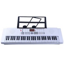 61 키 전자 음악 피아노 다기능 LED 디스플레이 피아노 장난감 용 조기 교육 음악 악기 흑백, White