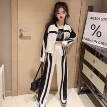 더쭈야 주니어 상하복 여아 가을상하복 크롭점퍼 츄리닝바지 초등학생룩