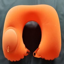 여행용 팽창식 초경량 휴대용 목 베개 U자형 자동 경추 베개 02, 4.Orange, 1개