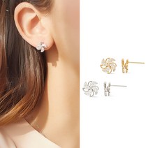 루즈루나 타히토 925 빛나는 하이퀄리티 큐빅 귀걸이