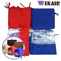 WINAIR 캐노피 천막 일반/투명 바람막이 1면, 바람막이 1면_투명지퍼, 4.5m, 레드